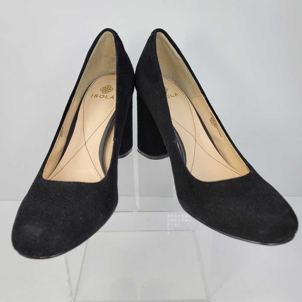 Isola Eleni Black Suede Pumps Heels Size 10M